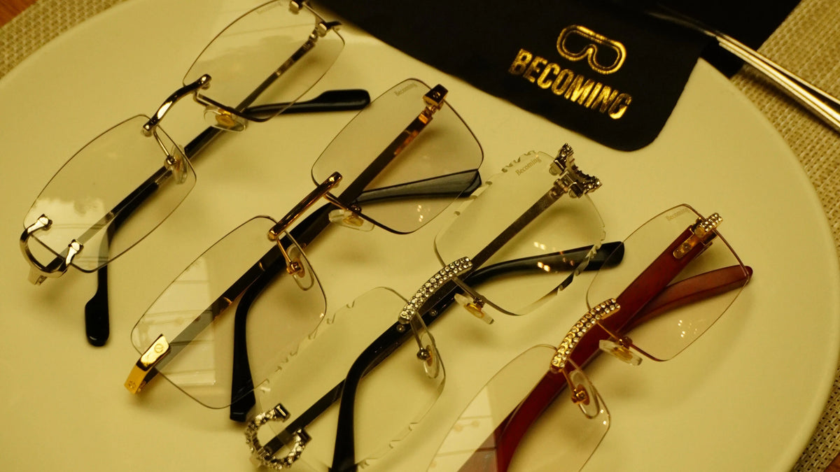 Becoming Colección Diamond – gafas sobre plato con servilleta Becoming